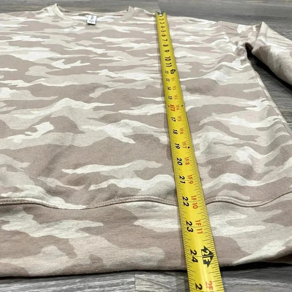 Athleta Sweatshirt Womens Small Relaxed Studio to Street Oatmeal Camo Crewneck - Picture 6 of 9